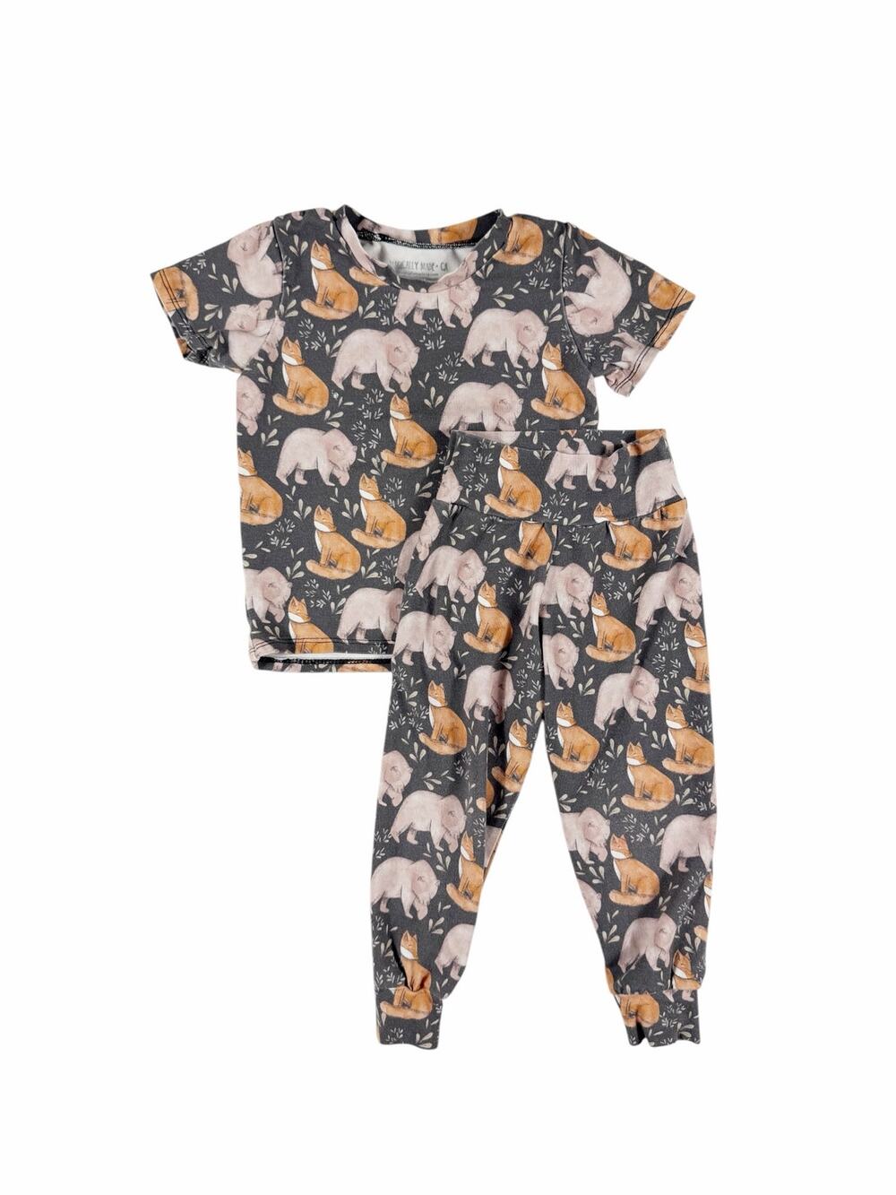 Magically Made Bamboo Woodland Bear Fox Bamboo Pajama Set Size 2